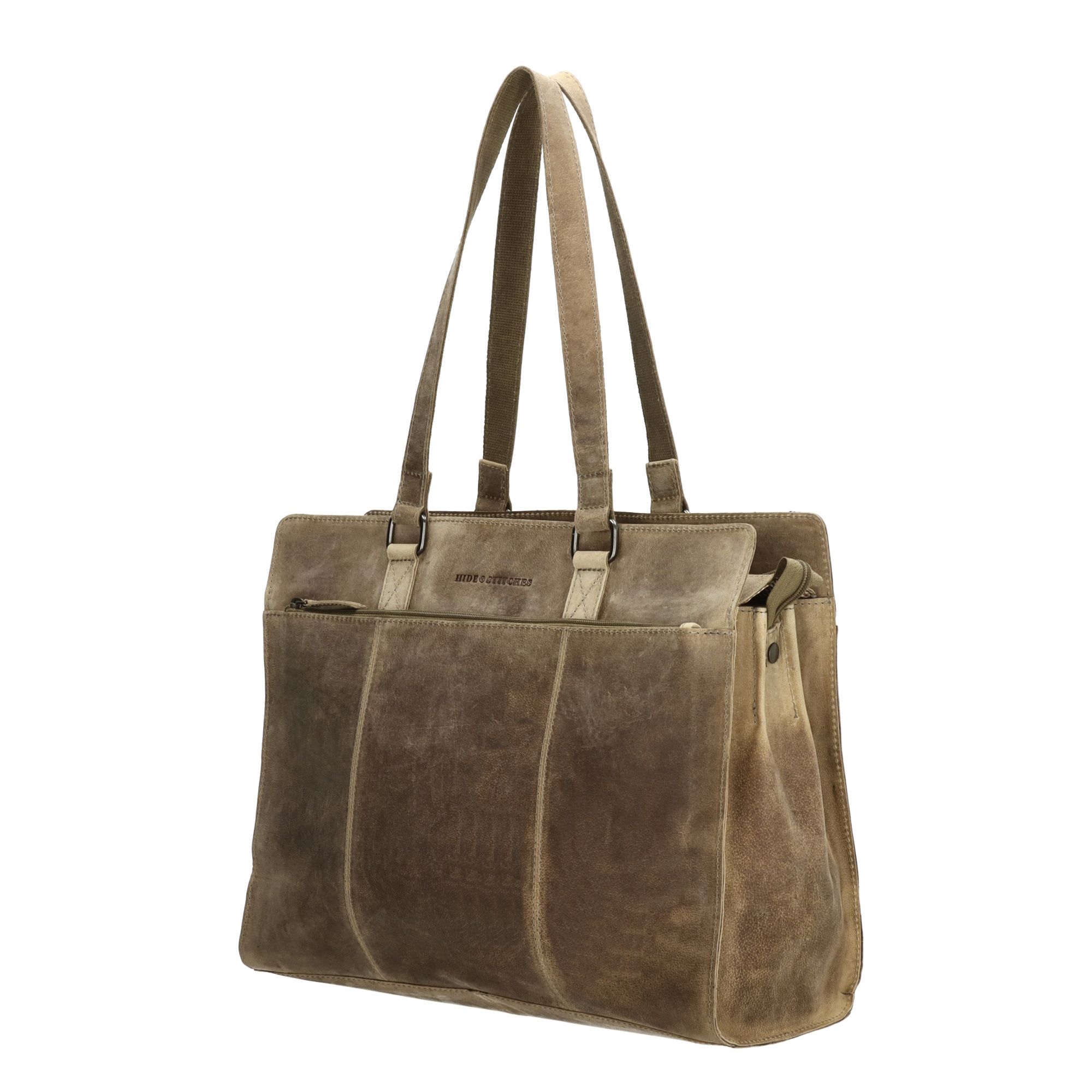 Hide & Stitches Idaho Laptoptas 15,6 inch Donkerzand