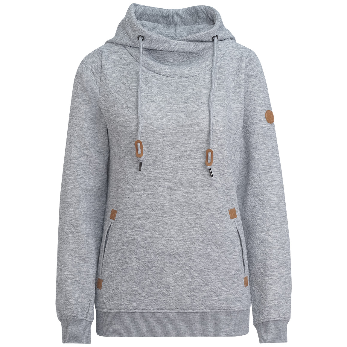 Gina Damen Hoodie mit Strukturmuster hellgrau
