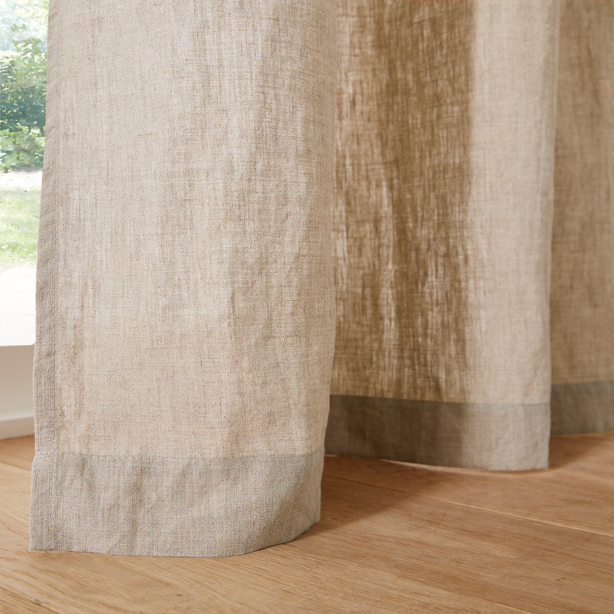 LA REDOUTE INTERIEURS<br>Cortina de linho lavado com laços ocultos Onega