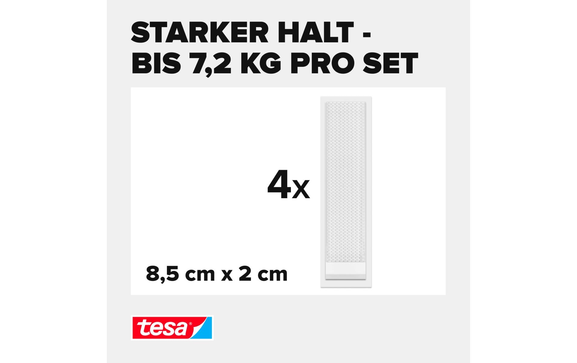 Montagestreifen Powerstrips CLICK Large 4 Paar, 7.2 kgKlett-Klebepads zum An- und Abklicken von Bilderrahmen und Wanddekorationen ohne Bohren
