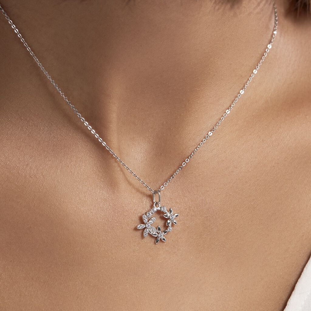 Collier Elinia Argent Blanc Oxyde De Zirconium