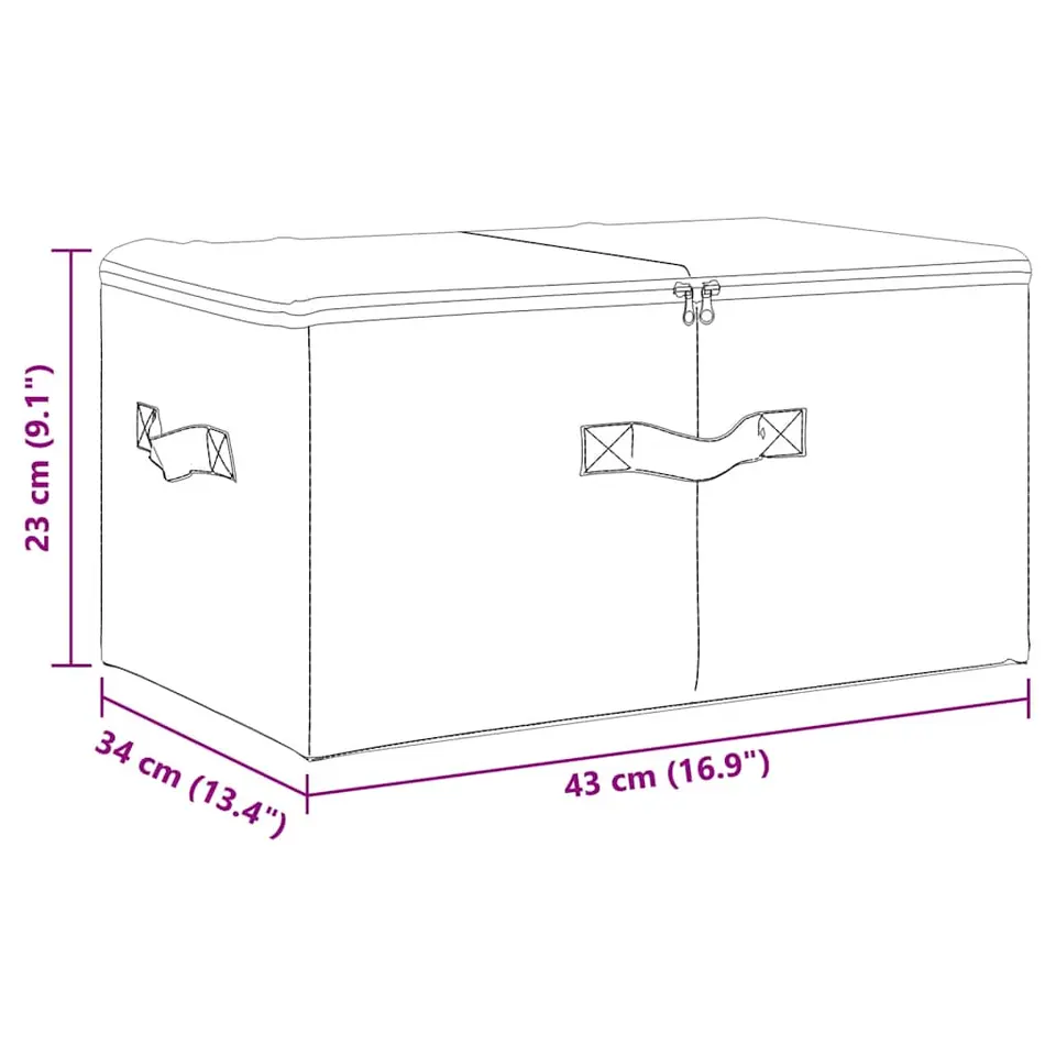 vidaXL - Opbergbox Opbergboxen - Crème - Stof - 2 stuks