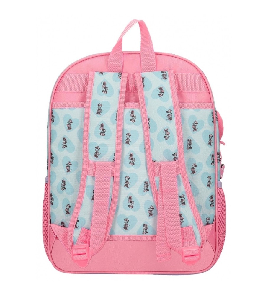 Disney Mochila escolar My happy place azul, rosa -30x38x12cm-
