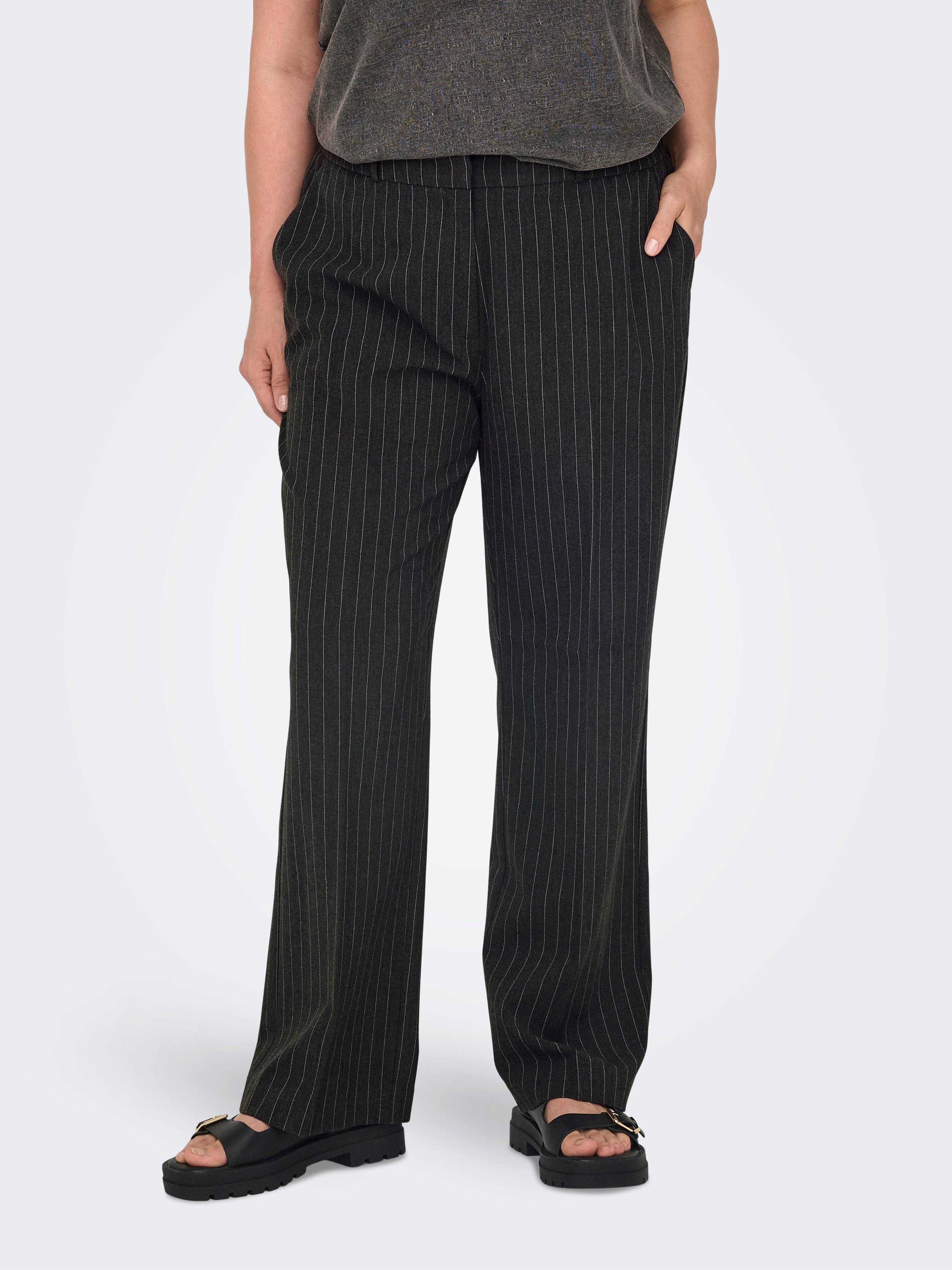 CARBRIE Gerade geschnitten Anzughose Dark Grey Melange