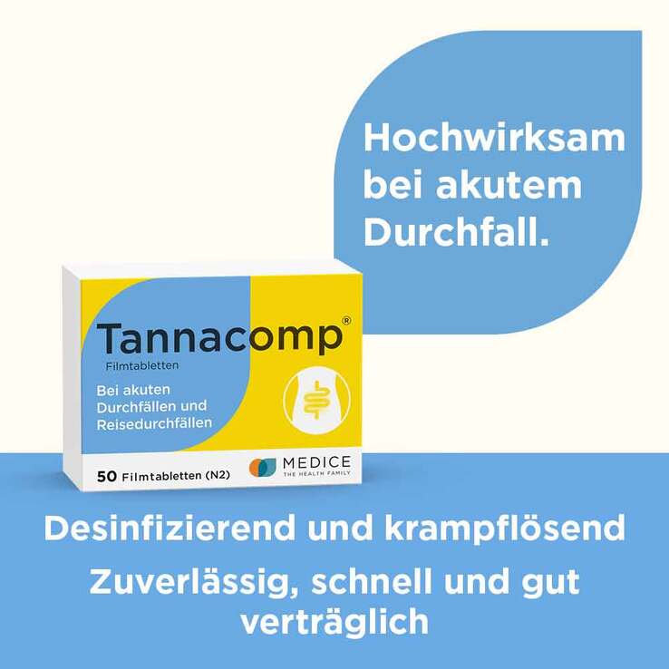 Tannacomp® Filmtabletten bei akutem Durchfall , 50 St