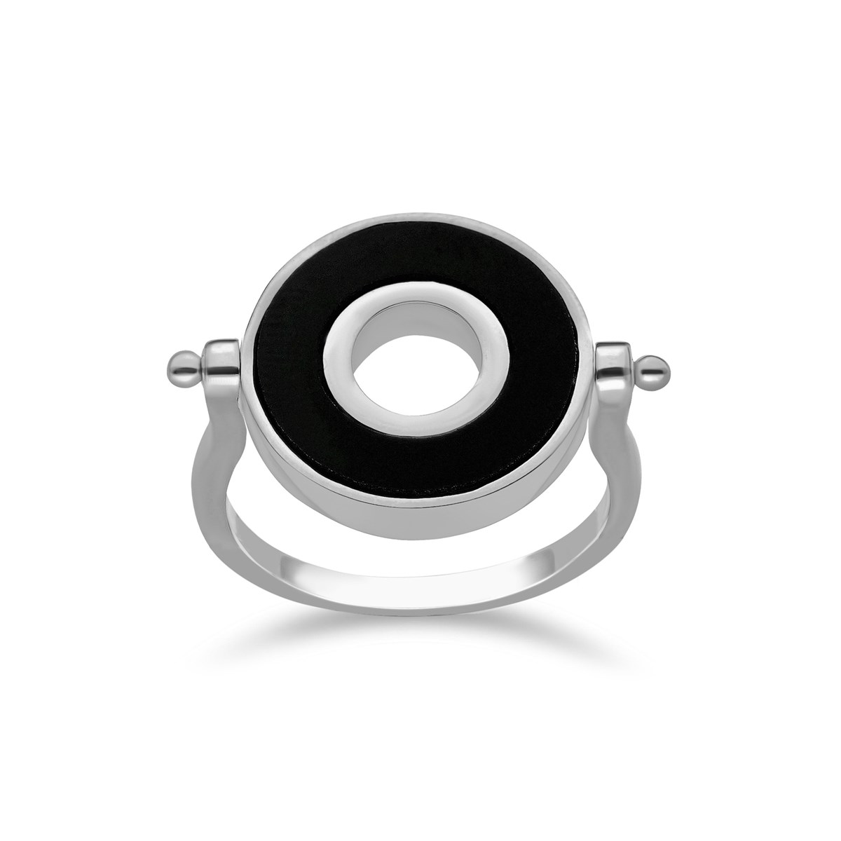 Bague En Argent Anna Onyx Et Zirconium Blanc