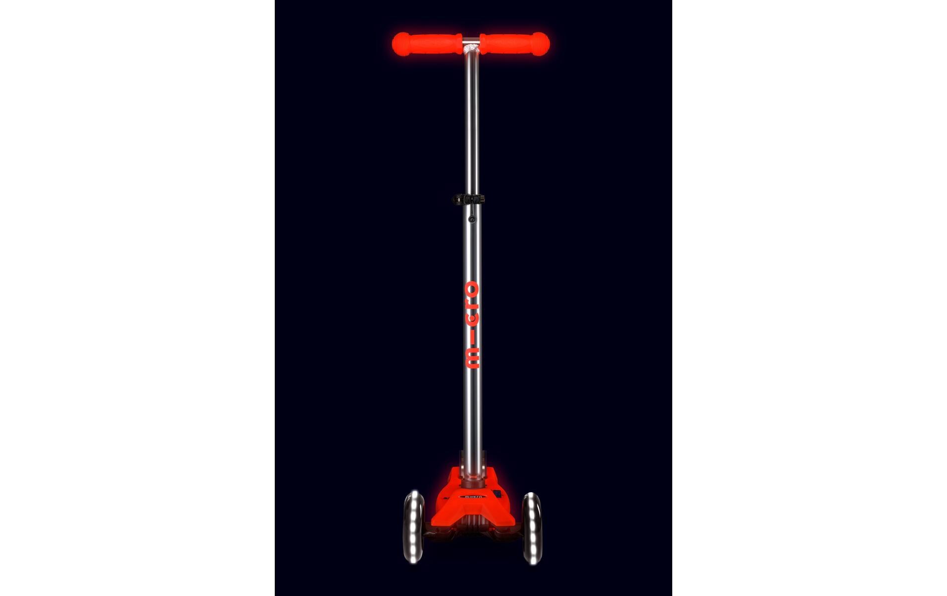 Kickboard Maxi Micro Deluxe Glow LED RotScooter für Kinder