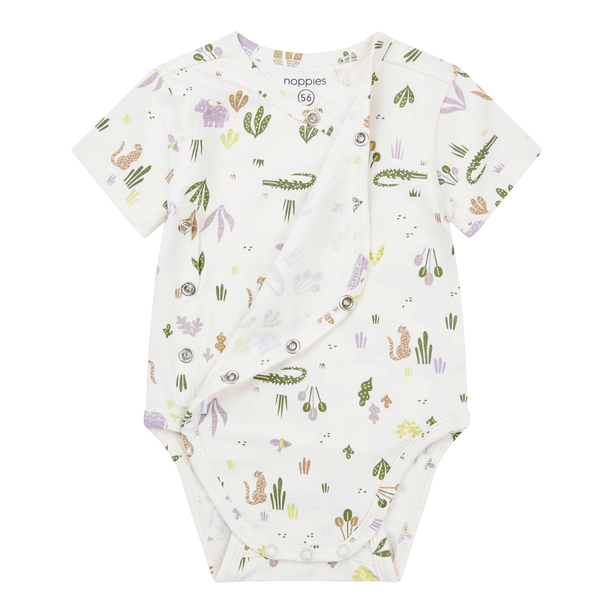 Noppies Wickelbody kurzarm Safari natur/bunt