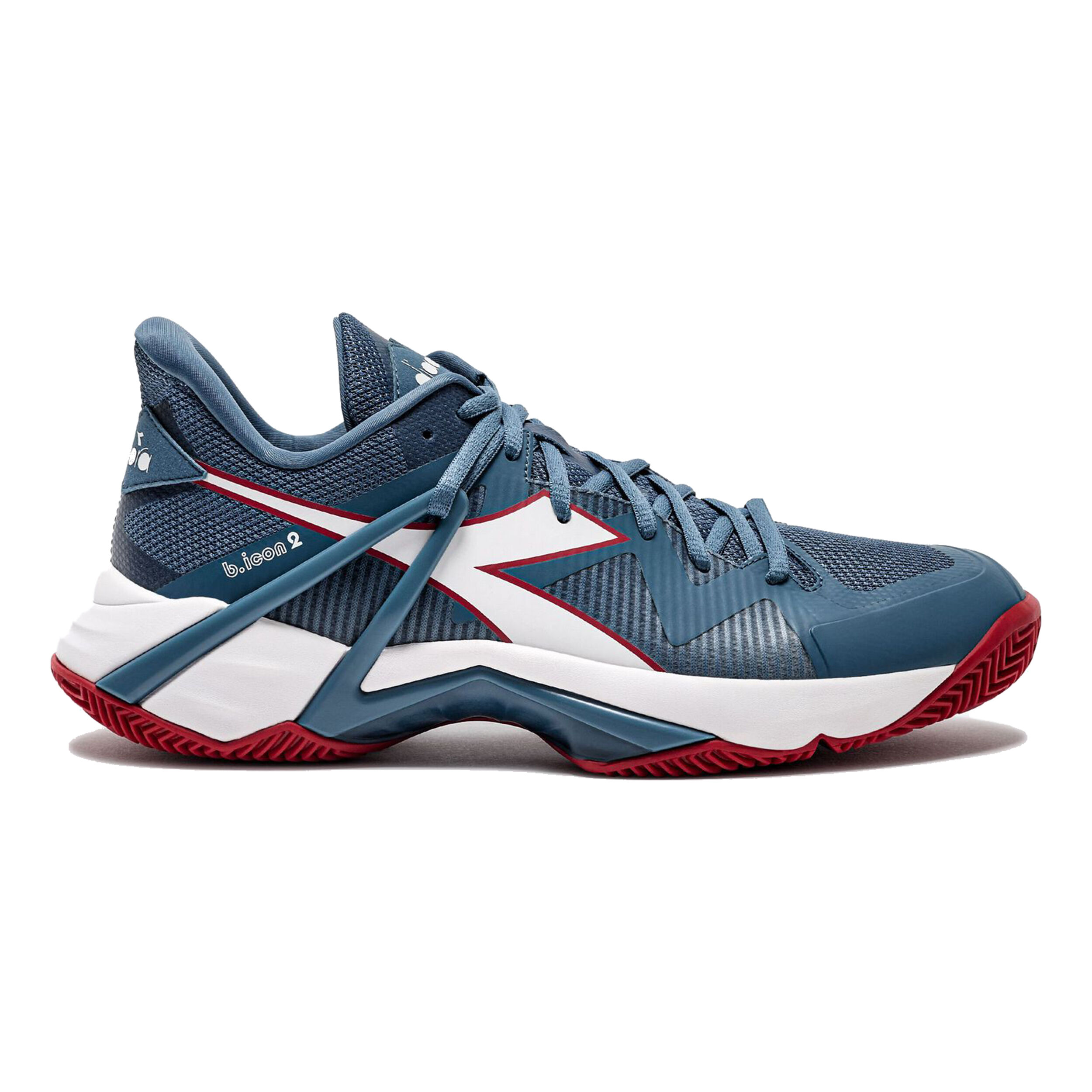 Diadora B.Icon 2 Chaussure Terre Battue Hommes - Bleu Petrol, Rouge