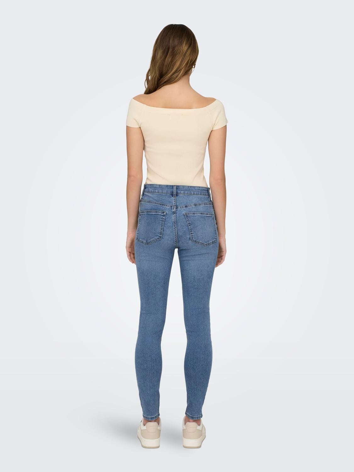 JDYMOON Hohe Taille Skinny Fit Jeans Light Blue Denim