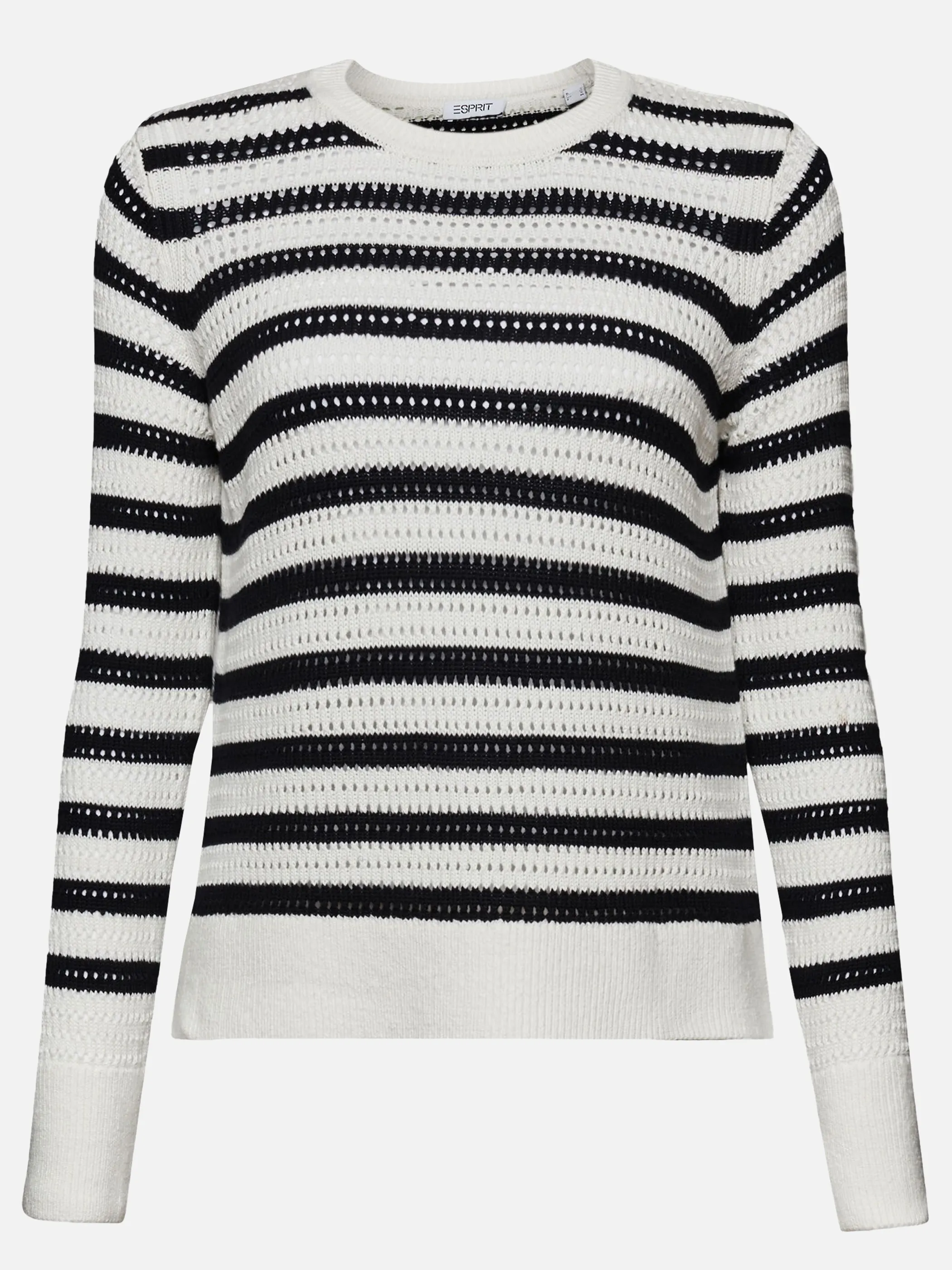 Damen Ringelpullover in durchschimmernder Optik