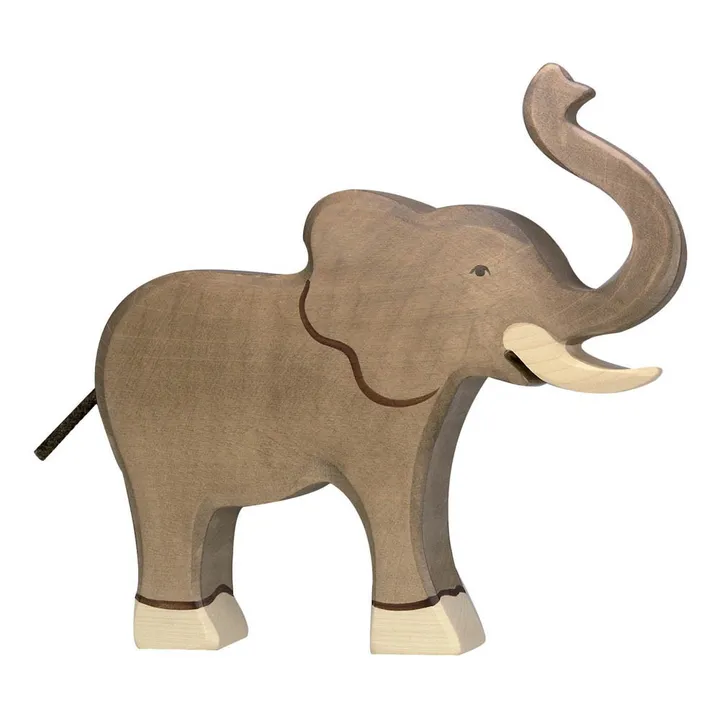 Holztiger Figurine en bois grand élephant