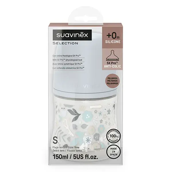 Mamadeira Suavinex Wonderland SXPro S com bico - Azul Wonderland - 150ml