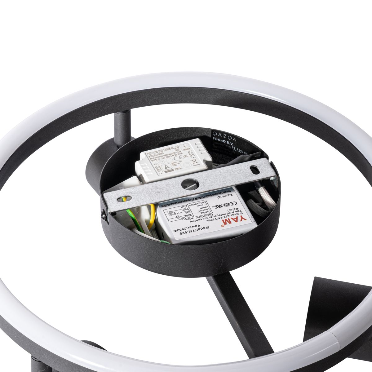 Plafondspot zwart GU10 50mm 3-lichts rond incl. backlight - Back Up