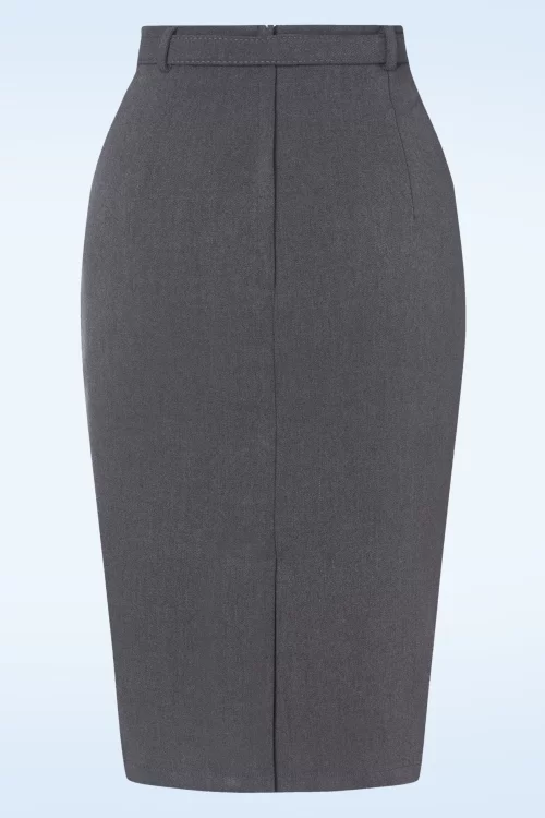 Vixen Belted pencil rok in grijs