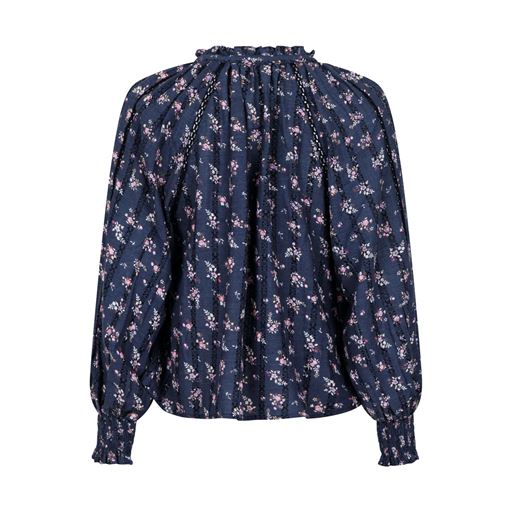 Neo Noir Stimma Delicate Floral Bluse, Dusty Navy, 40