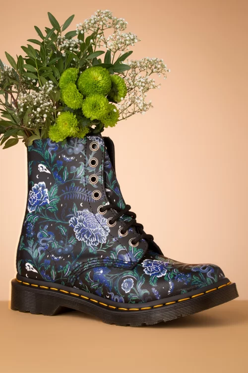 Dr. Martens 1460 Pascal Backhand Mystic Garden bloemenlaarzen in zwart