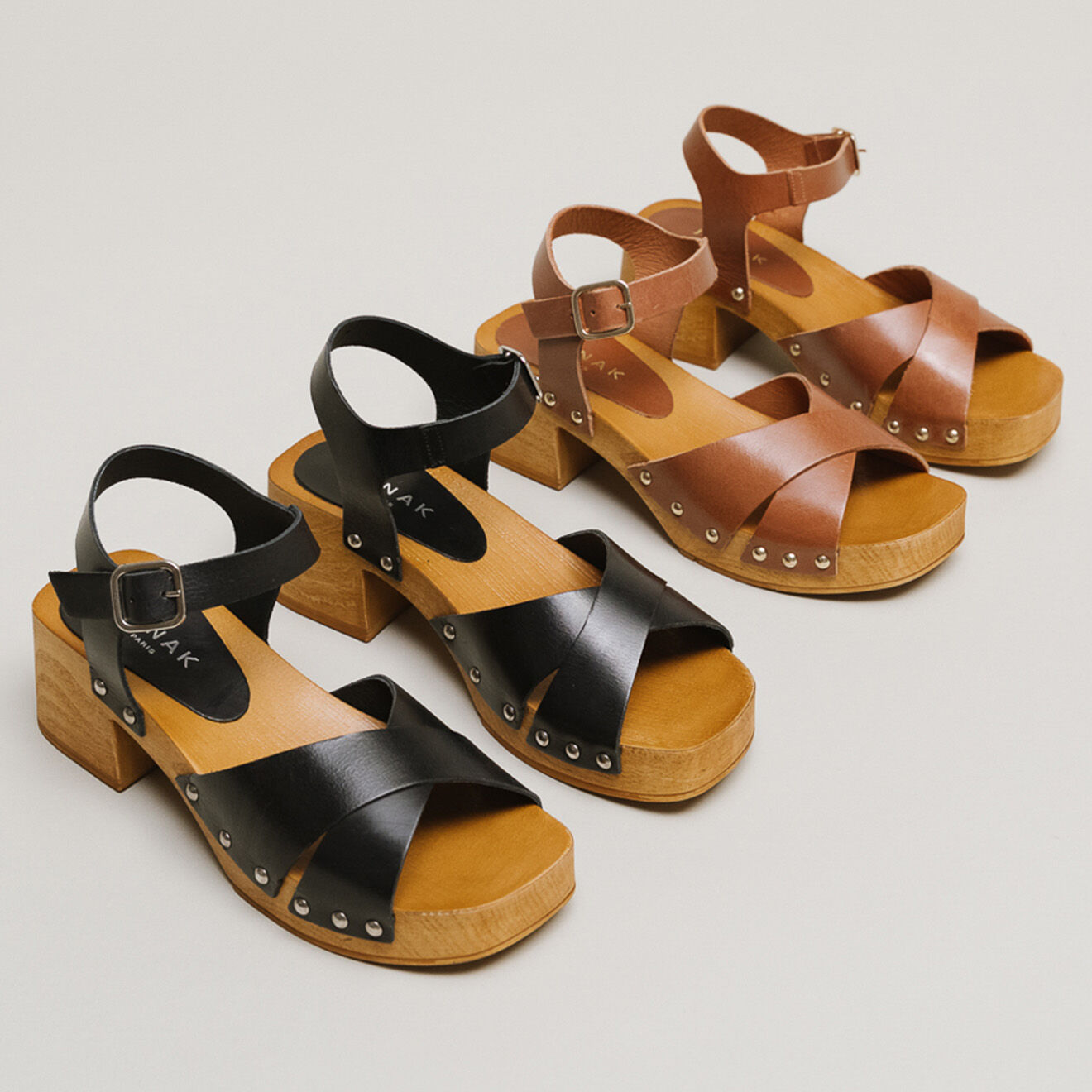 Jonak Sandales en Cuir Mae noires