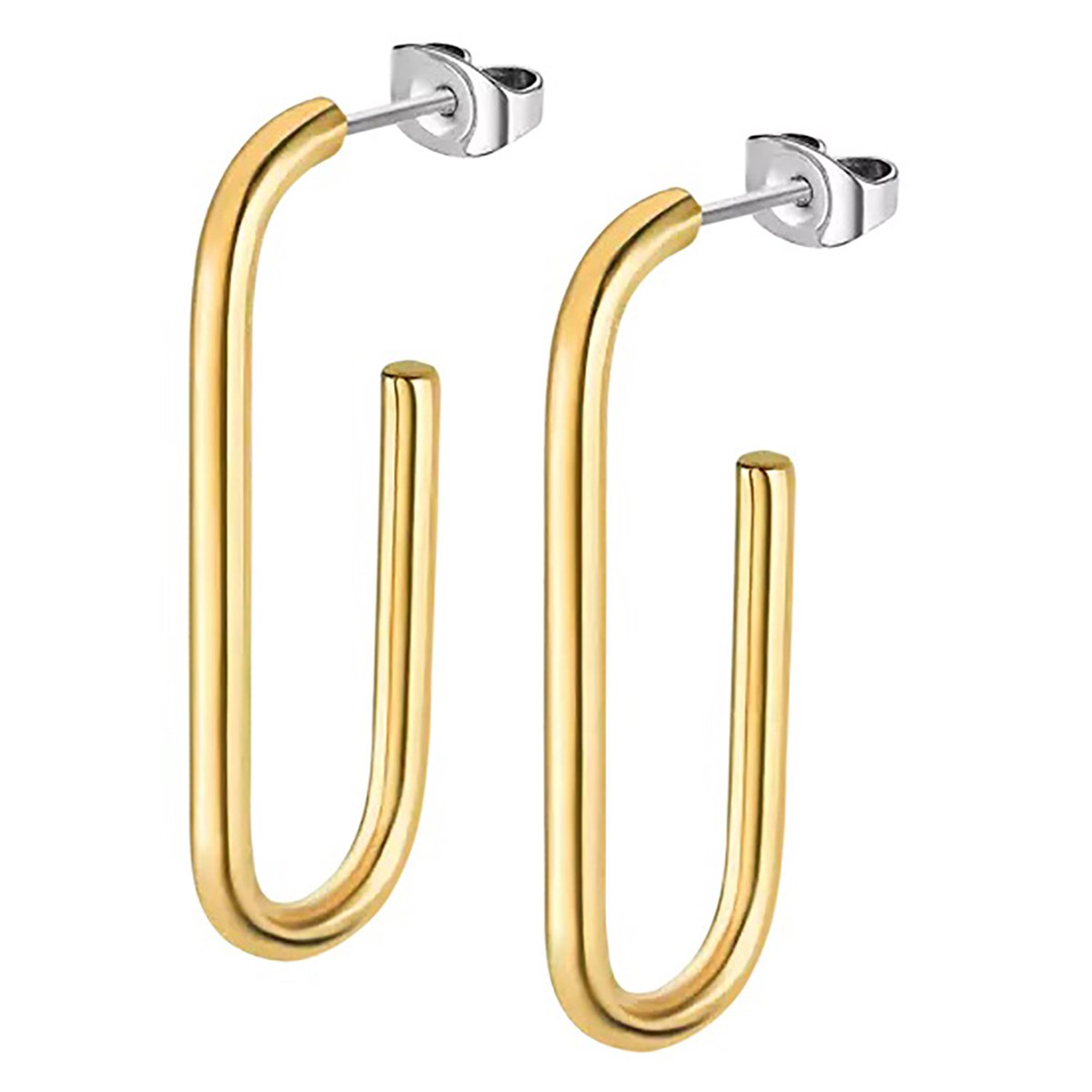 Boucles d'oreilles pendante femme LOTUS acier doré