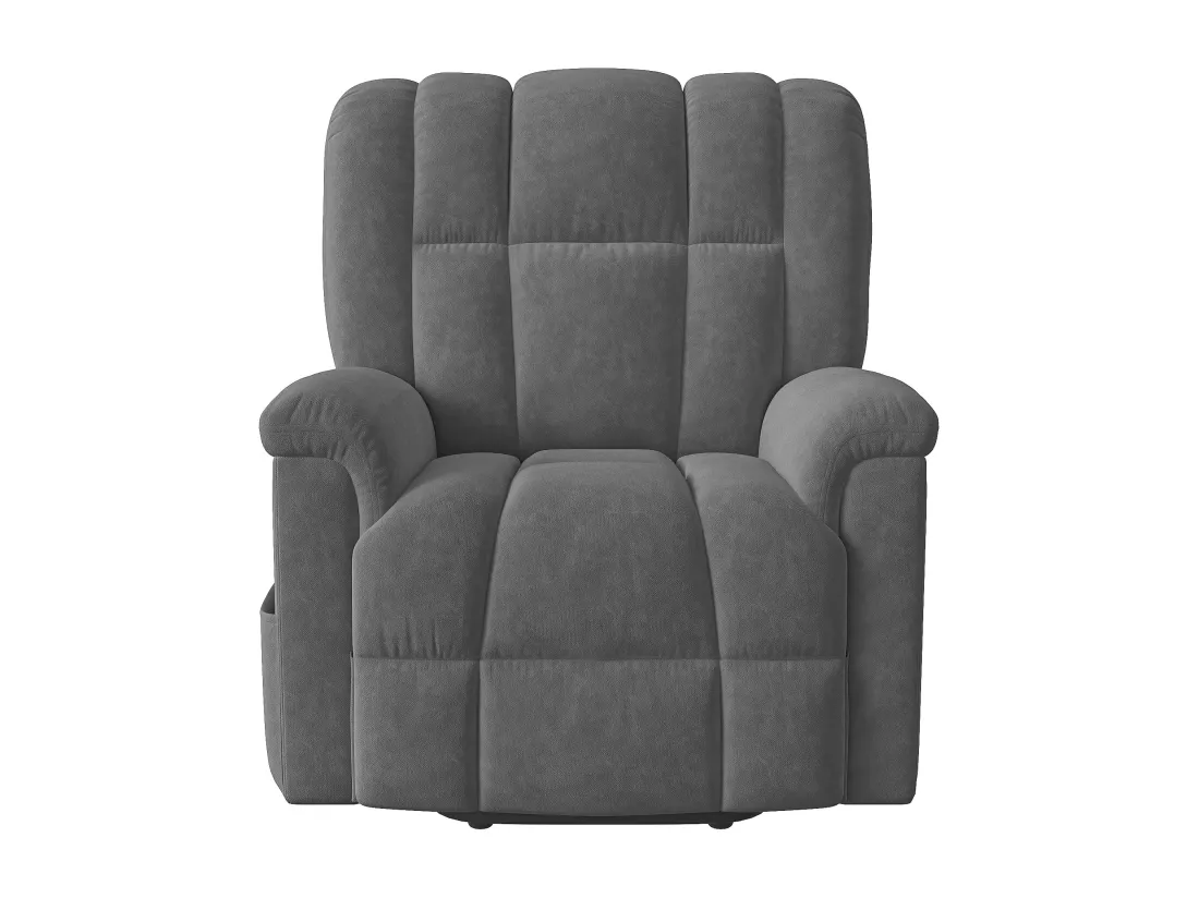 Fauteuil de massage électrique, massage lombaire 8 points + chauffage 2 points, port USB + TYPE C, velours, gris