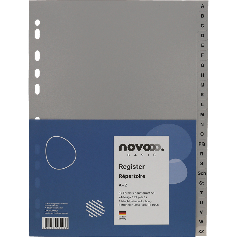 novooo Register Basic, grau, A4, A-Z