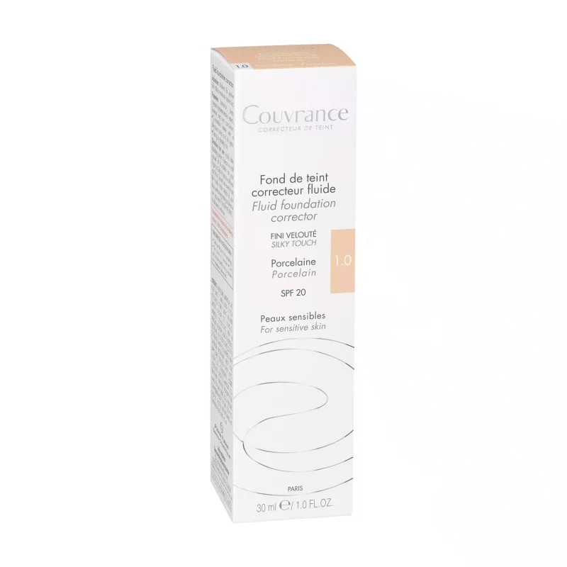 Couvrance - Fond de teint correcteur unifiant fluide Porcelaine N°1.0 - peaux très claires - 30ml