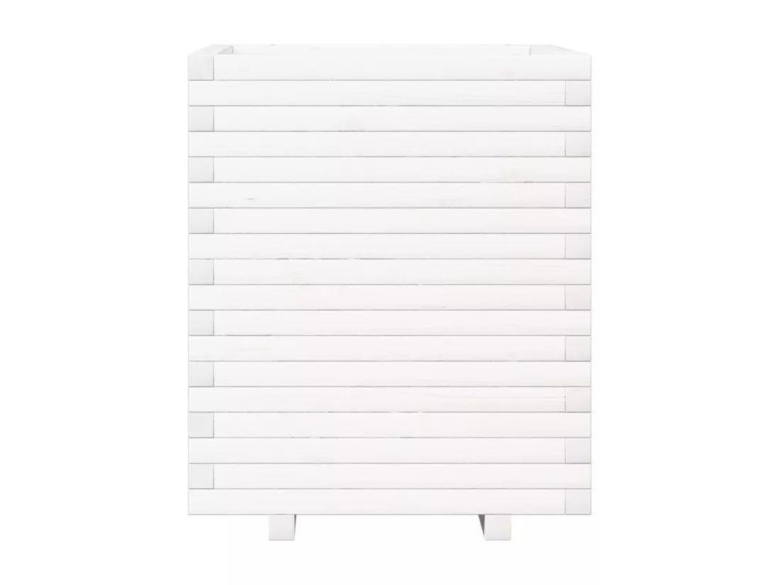 Jardinière bac lit surélevé bois blanche 60 x 60 x 72 cm 02_0037731