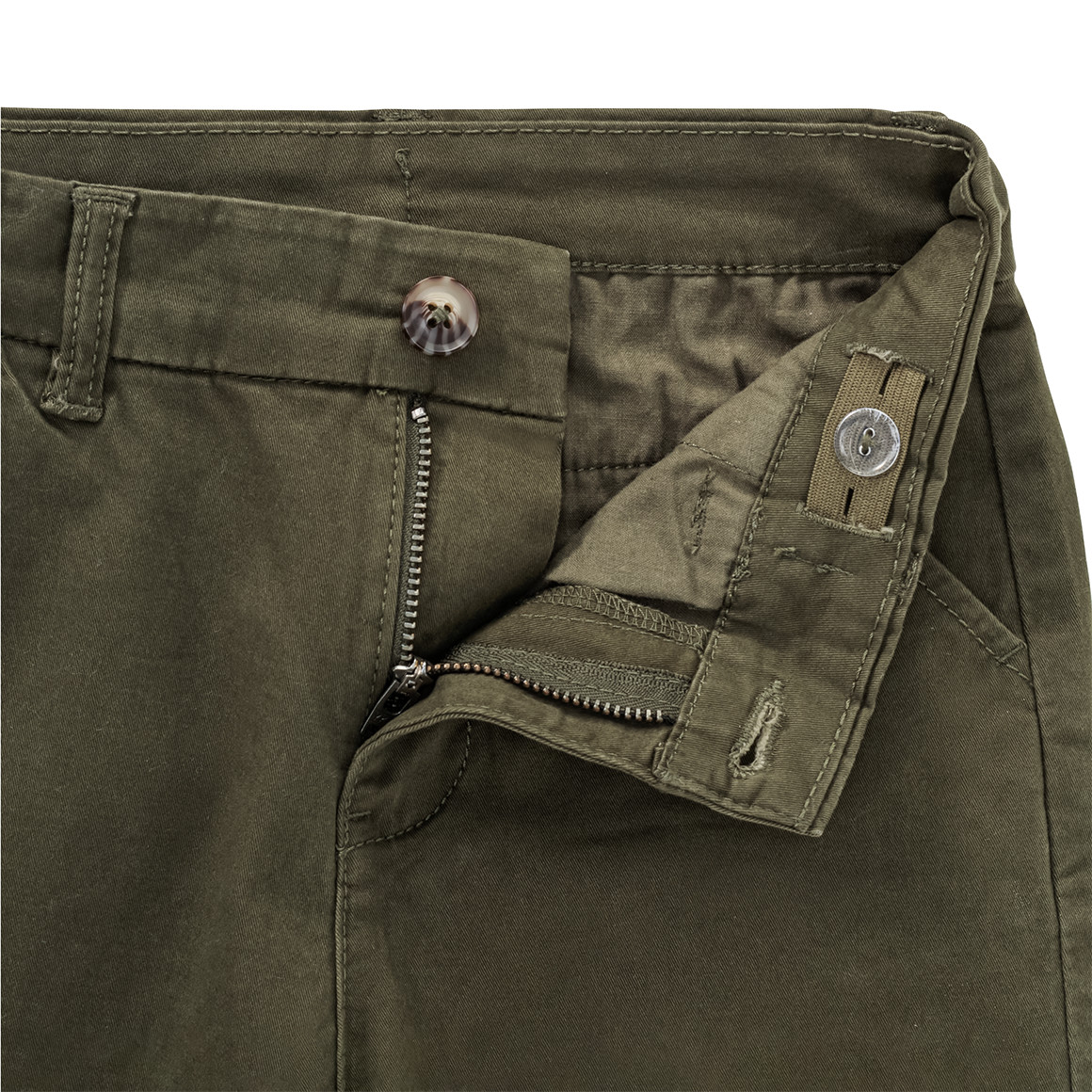 Jonas Nielsen Jungen Bermuda-Shorts in Unifarben oliv