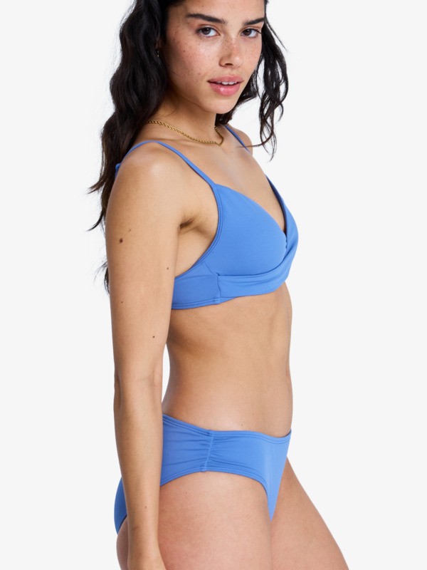 Solid Essentials Wrap Bra Haut de bikini bralette Bleu Femme