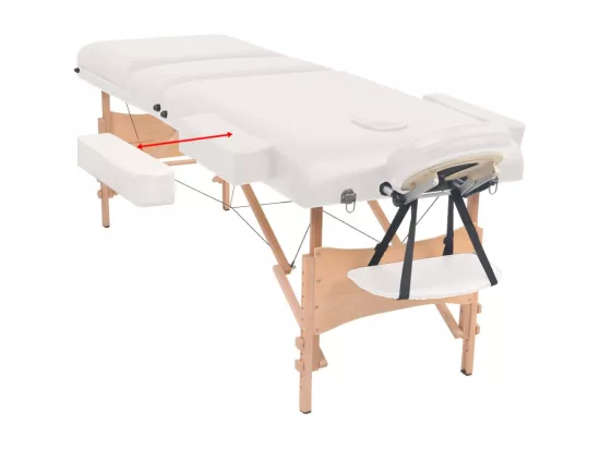 Table de massage pliable blanche 221 x 90 x 65 cm 02_0001864