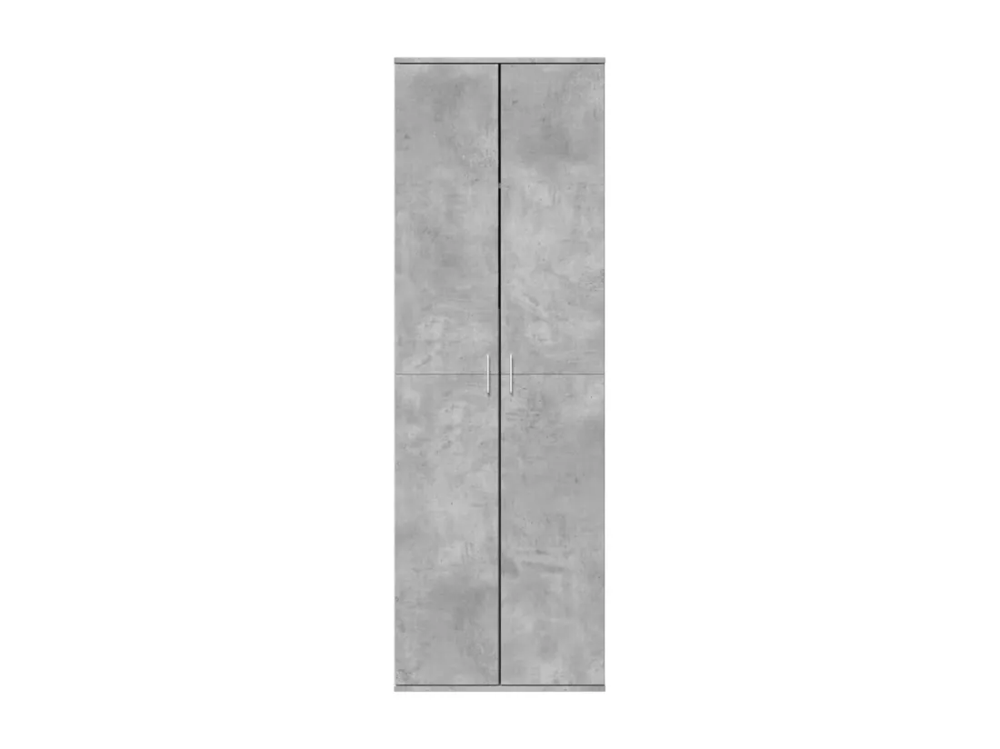 Buffet haut gris béton 60x35x180 cm bois d'ingénierie