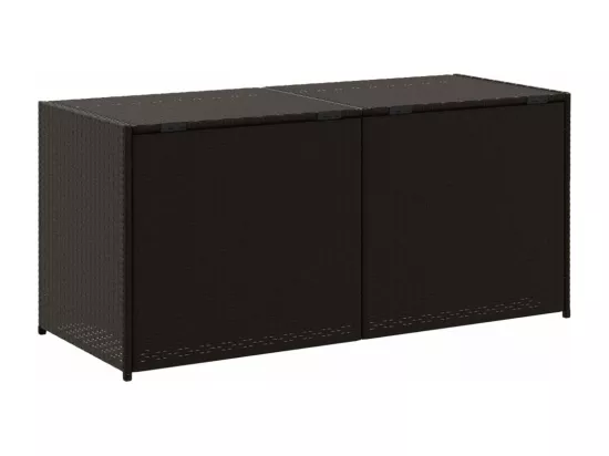 Boîte de rangement de jardin marron 283L résine tressée