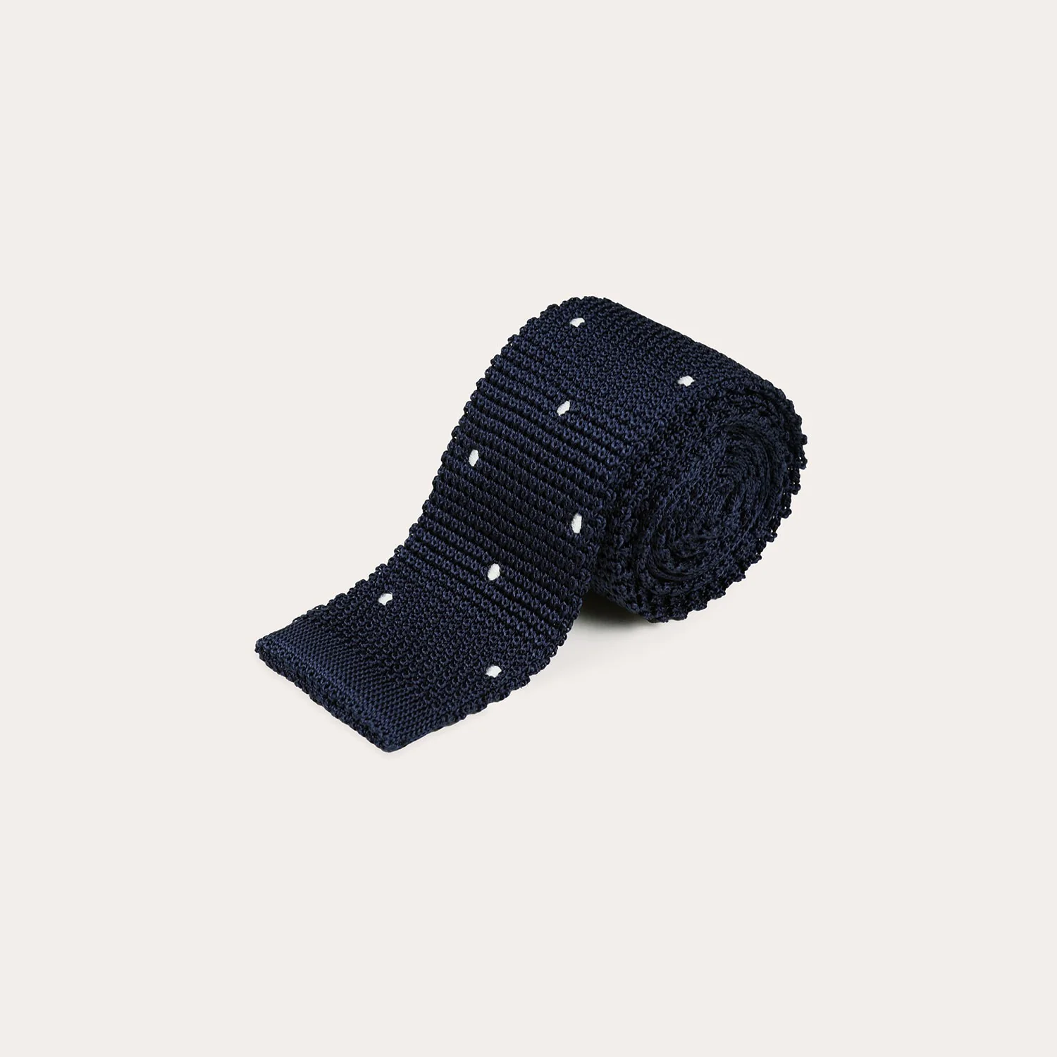 Navy polka dot silk grenadine tie