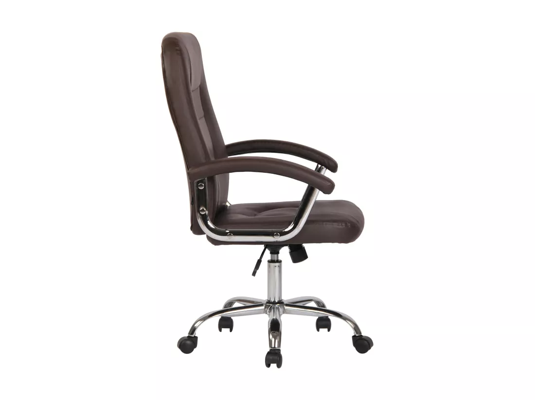 Chaise de bureau - Similicuir & Métal chromé - Marron - Reedville