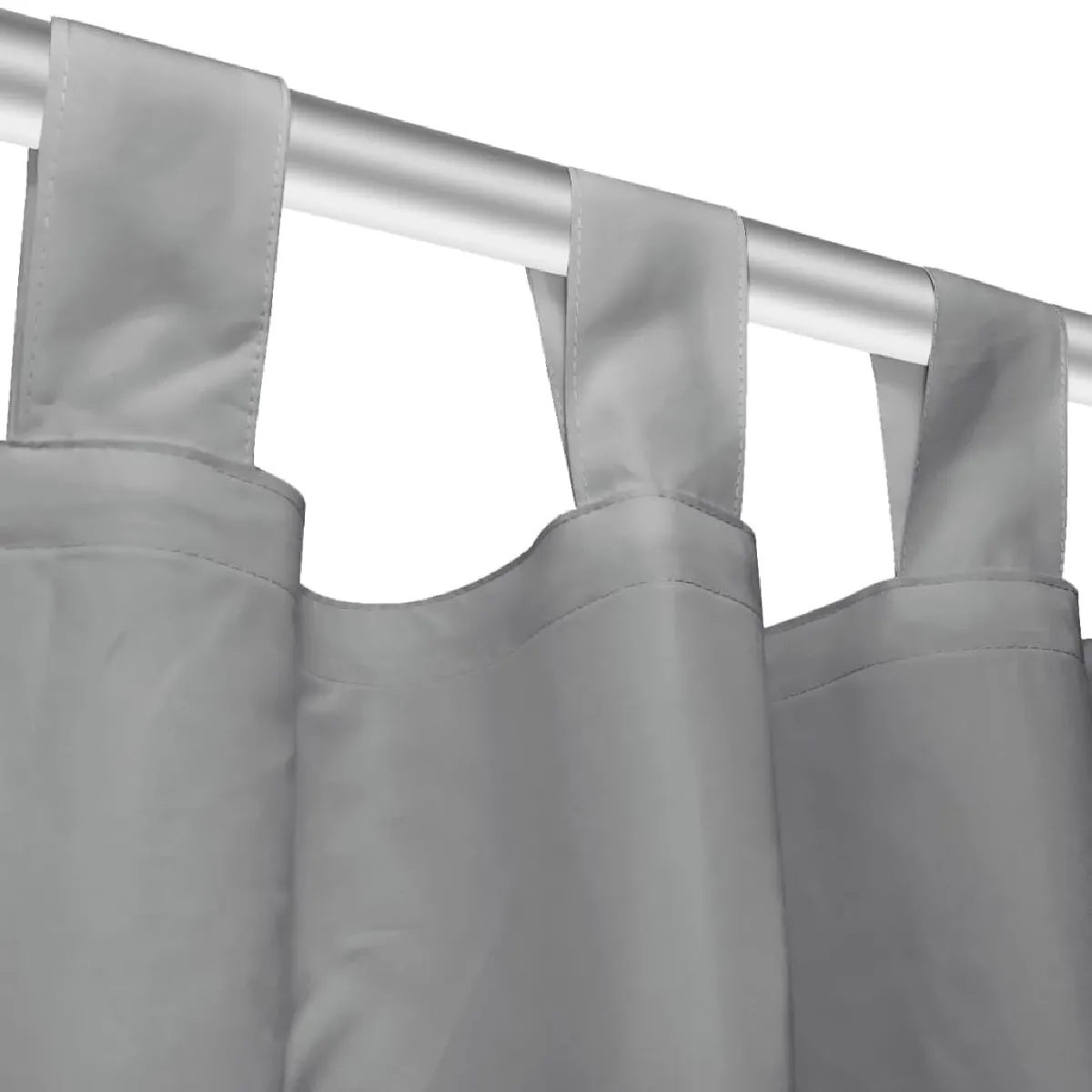 vidaXL Rideau avec boucles 2 pcs - Gris 140 x 175 cm