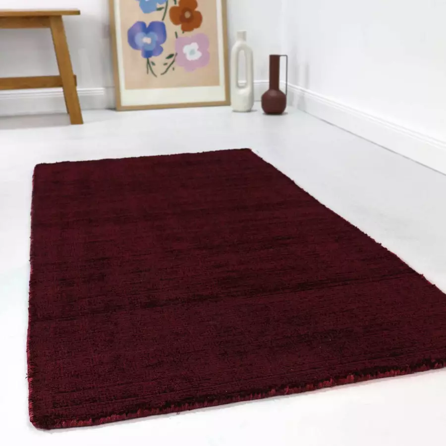 Esprit Kurzflorteppich Gil bordeaux rot