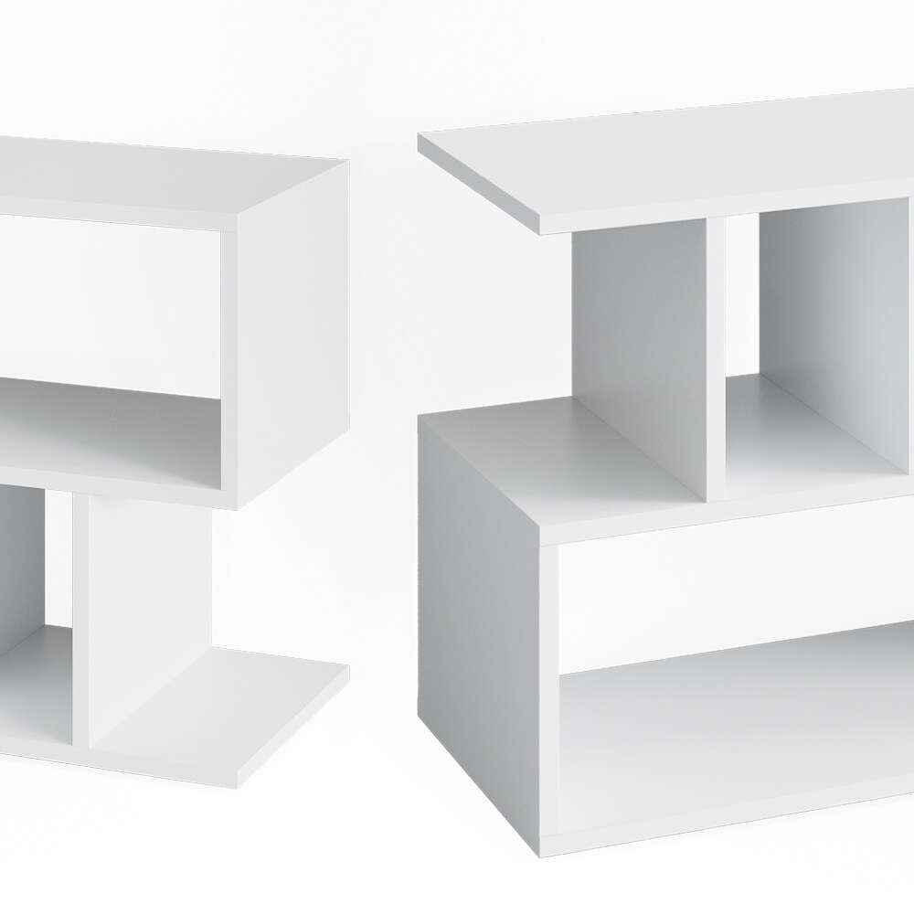 Vicco TV-Regal Fernsehregal Wohnzimmeregal Karel Weiß Lowboard TV-Tisch Ablage