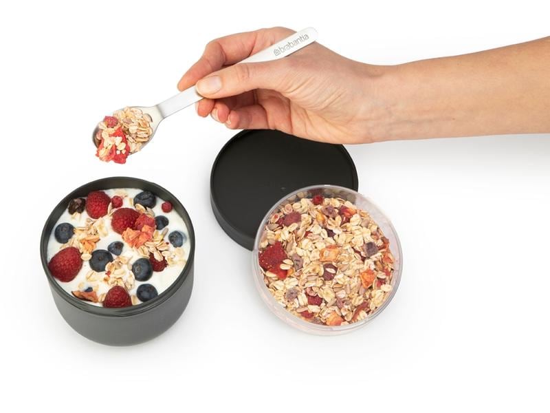 Brabantia Yoghurtbehälter Make & Take 500 ml, Dunkelgrau Müslibecher