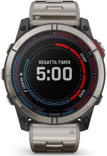 Garmin - 010-02541-61 - Smartwatch - Quatix® 7X Sapphire Solar Titan - 010-02541-61 met extra hemelsblauwe siliconen band
