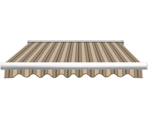 SOLUNA Semi-Cassette Luifel Classic 2.5x1.5 Doekdesign 320715 Frame E6EV1 Zilver Geanodiseerd Aandrijving Rechts Inclusief Slinger