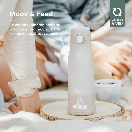 Chauffe-biberon nomade MOOV & FEED   Beige        de               Babymoov
