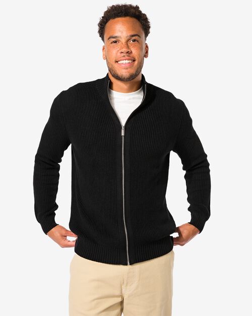 cardigan en maille épaisse pour hommes noir