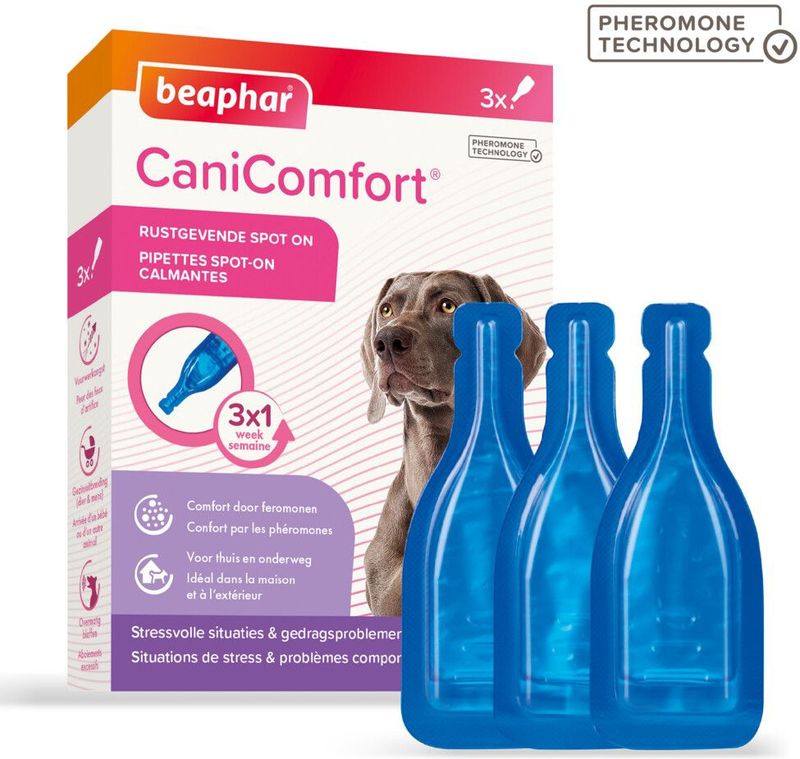 Beaphar - CaniComfort Spot On - Kalmeringsmiddel - 3 Pipetten