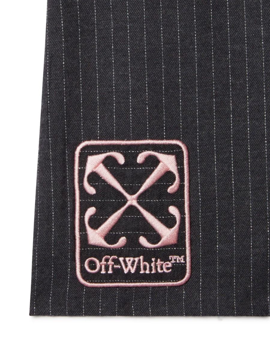 Off-White Grey Pinstripes Skirt