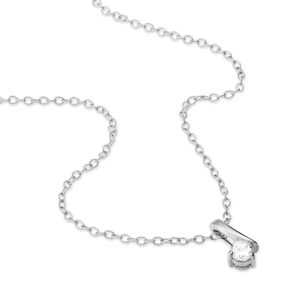 Collier April Argent Blanc Oxyde De Zirconium