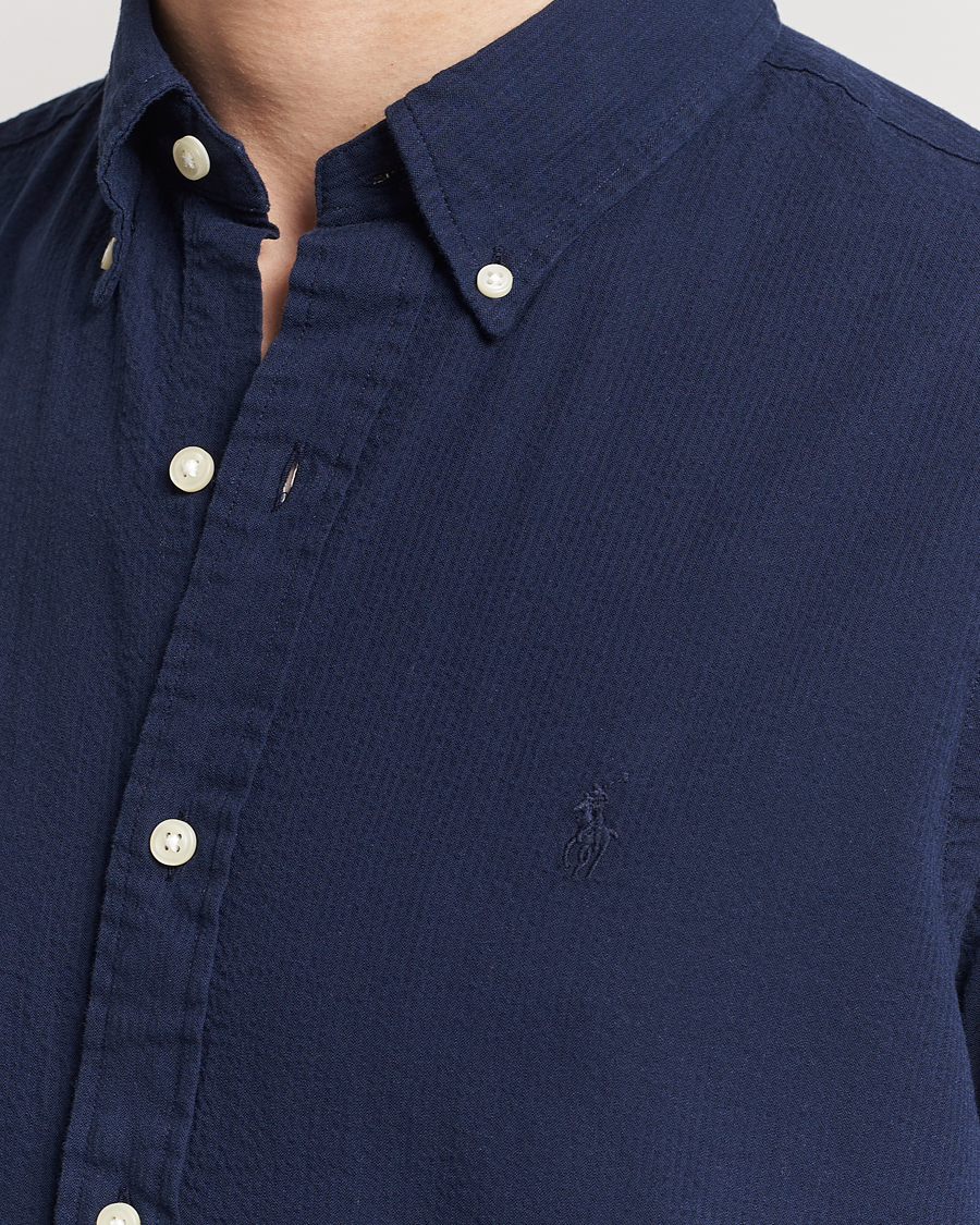 Polo Ralph Lauren Seersucker Short Sleeve Shirt Astoria Navy