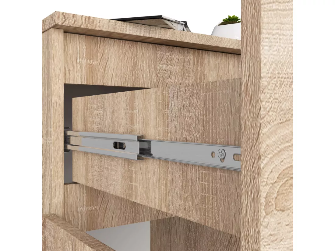 Commode AKORD K80 Chêne Sonoma 80 cm 2 portes 1 tiroir façade Chêne Sonoma 4 étagères 80x40x99 cm