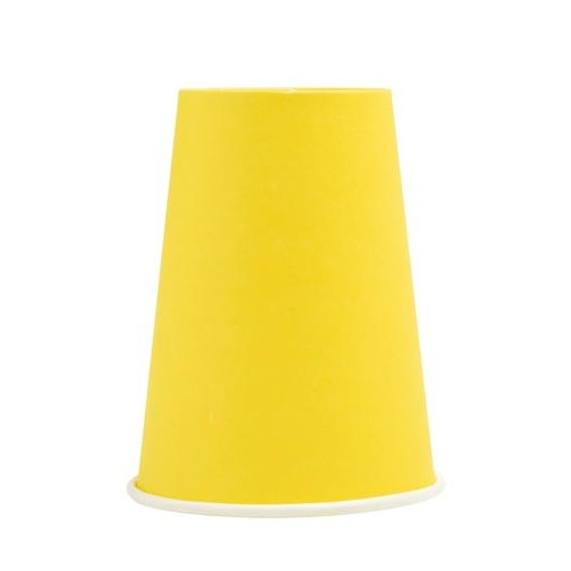 (15er Set) Pappbecher Einweg Papier Becher Party Geschirr Tisch Deko (89119I) - Gelb
