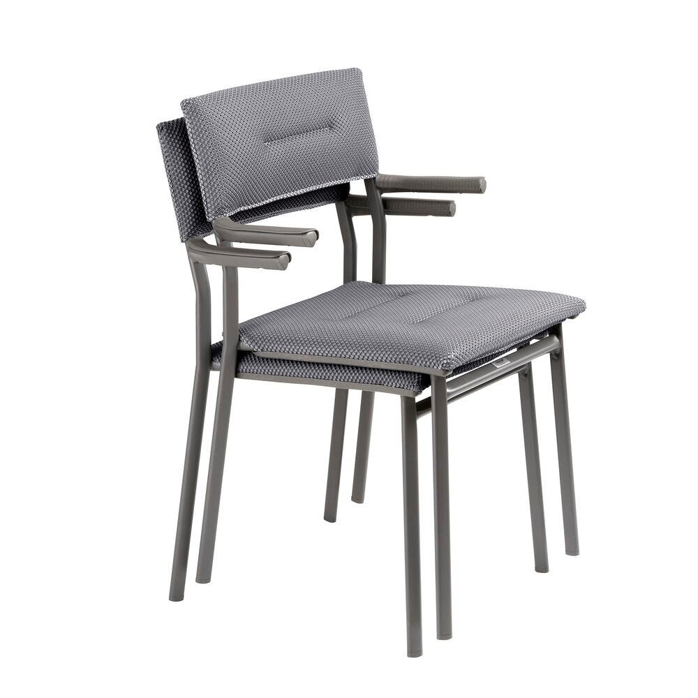 Gepolsterter Gartenstuhl Oron BeComfort® Grau Silver