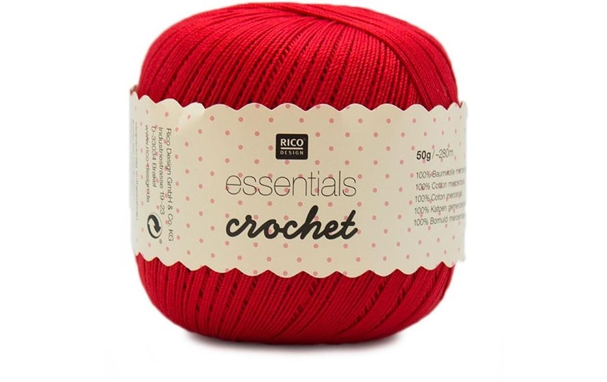 Häkel- und Strickgarn Essentials Crochet 50 g, RotHäkelgarn für kreative Projekte